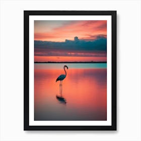 Sunset Flamingo Art Print