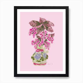 Blooming Vase In Pink Art Print