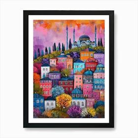 Kitsch Colourful Istanbul 2 Art Print