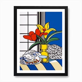 Lilies Flower Still Life  2 Pop Art Style Art Print