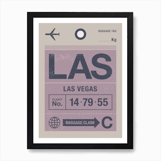 Las Vegas Luggage Tag Art Print