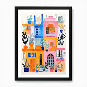 A House In Cairo, Abstract Risograph Style 2 Art Print