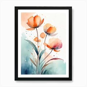 Watercolor Flowers 18 Art Print