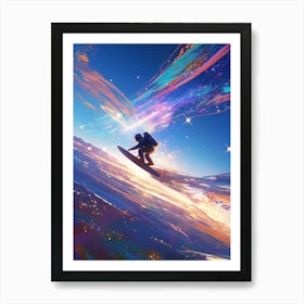 Surfer In The Sky Art Print