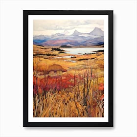 Autumn National Park Painting Tierra Del Fuego National Park Argentina Art Print