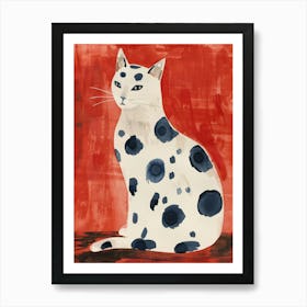 Polka Dot Cat 12 Art Print