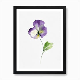 Pansy Leaf Minimalist Watercolour Art Print