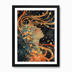 Whimsical Asian Man In Deep Art Print