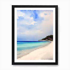 White Beach, Boracay, Philippines Watercolour Póster