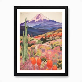 Pico De Orizaba Mexico 1 Colourful Mountain Illustration Art Print
