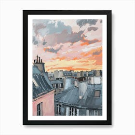 Paris Rooftops Morning Skyline 2 Art Print
