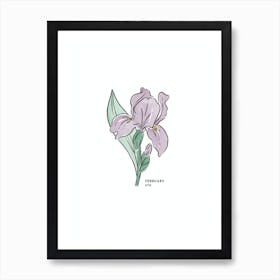 February Iris Birth Flower 1 Art Print