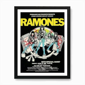 Ramones 1984 Concert Poster Iconic Rose Hill Gymnasium Wall Art Punk Rock Legends Decor Art Print