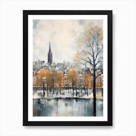 Winter City Park Painting Westerpark Amsterdam Netherlands 1 Art Print