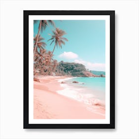 Kata Beach Phuket Thailand Turquoise And Pink Tones 1 Art Print