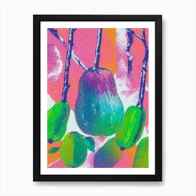 Chayote 2 Risograph Retro Poster vegetable Affiche