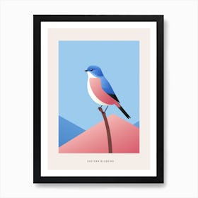 Minimalist Eastern Bluebird 1 Bird Poster Art Print