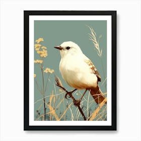 Bird On Grass Art Print