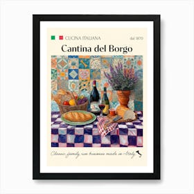 Cantina Del Borgo Trattoria Italian Poster Food Kitchen Art Print