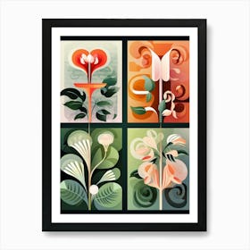 Abstract Geometric Botanical 9 Art Print