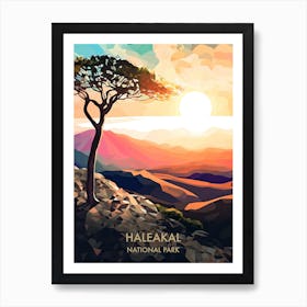 Haleakal National Park Travel Poster Illustration Style 1 Art Print
