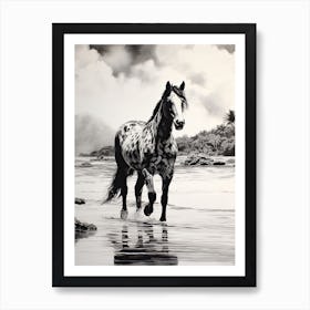 A Horse Oil Painting In Kaanapali Beach Hawaii, Usa, Portrait 2 Art Print