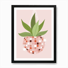 Disco Plant Red Art Print