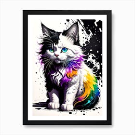 Rainbow Cat 8 Art Print