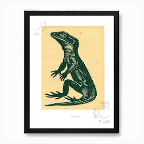 Green Gecko Bold Block Poster Art Print