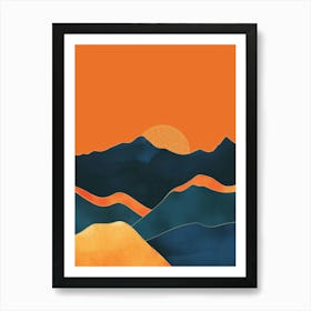 Sunset In The Mountains 35 Art Print