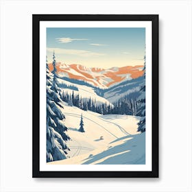 Sun Peaks Resort   British Columbia, Canada, Ski Resort Illustration 2 Simple Style Art Print