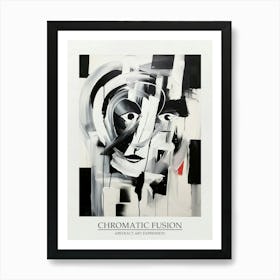 Chromatic Fusion Abstract Black And White 1 Poster Art Print