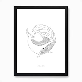 Tidal Whale Fineline Illustration Art Print