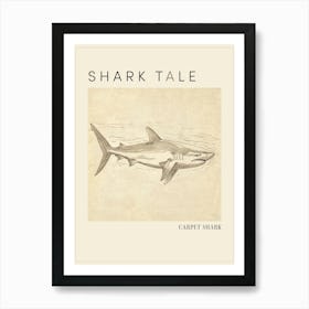 Carpet Shark Vintage Illustration 3 Poster Art Print