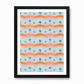 Palm Stripes Art Print