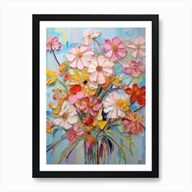 Abstract Flower Painting Zinnia 1 Art Print
