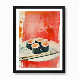 Sushi Mixed Media Collage 2 Art Print