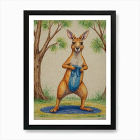 Kangaroo Yoga 2 Art Print