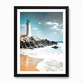 Lighthouse On The Beach 1 Art Print