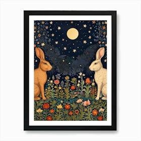 William Morris Rabbits In The Moonlight 2 Art Print