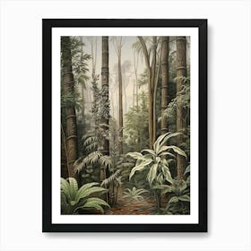 Vintage Jungle Botanical Illustration Bamboo 3 Art Print