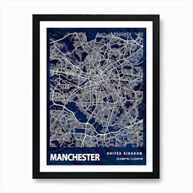 Manchester Crocus Marble Map Art Print