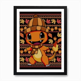 Fall Charmander Sweater Art Print