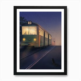 Train At Night Art Print