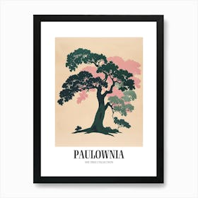 Paulownia Tree Colourful Illustration 2 Poster Art Print