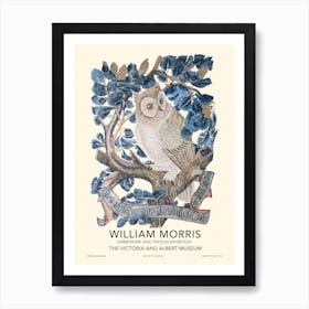 Owl Embroidery Exhibition Poster, William Morris Art Print