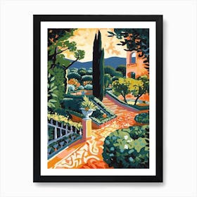 Gardens Of Alhambra Spain Painting 3 Art Print