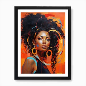 African Woman With Afro 2 Art Print