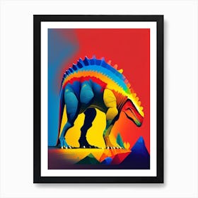 Ouranosaurus Primary Colours Dinosaur Art Print