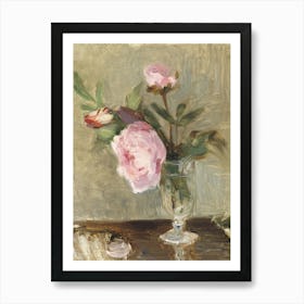 Peonies Vintage Still Life Painting Transitional Style Art Print